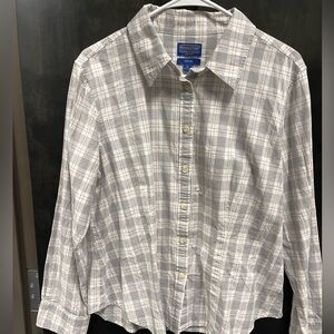 Pendleton Light Gray Plaid Casual Shirt